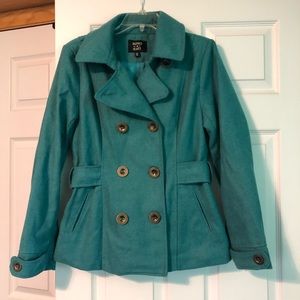 Teal pea coat